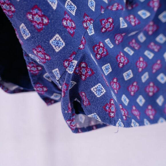 Xhilaration Spaghetti Strap Blue Red Floral Romper Large Lined Ruffle Top - Picture 2 of 6